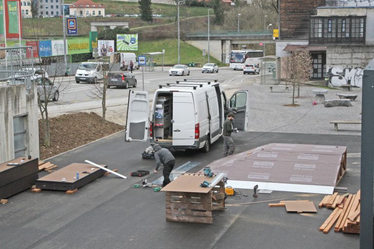 skejtpark, gradnja, avtobusna-postaja