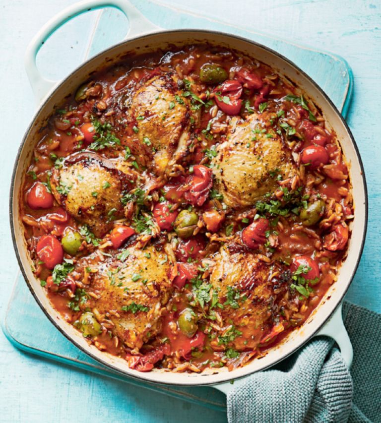 Piščanec po lovsko s testeninskim rižkom