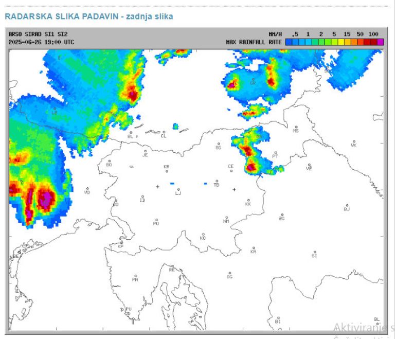 meteo.si - Uradna vremenska napoved za Slovenijo - Državna meteorološka služba RS - Radarska slika padavin – Avast Secure Browser 26.6.2025 211209.jpg