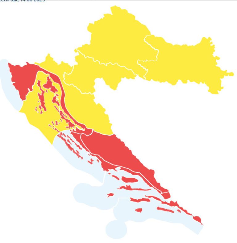 vremensko opozorilo Hrvaška