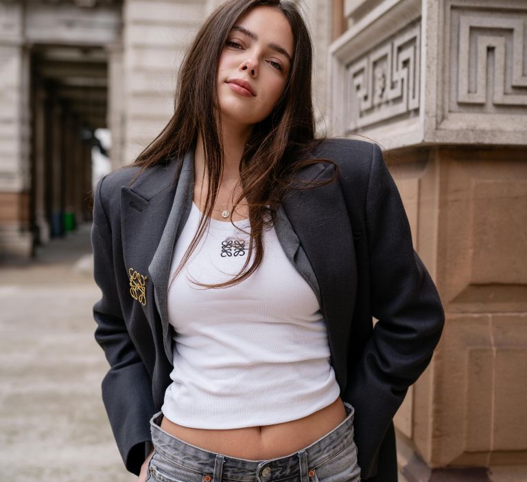 Jeans, blazer, majica