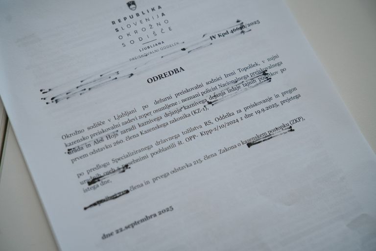 aleš hojs, odredba o hišni preiskavi