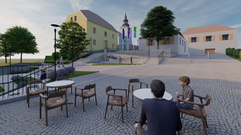 trg, bela-cerkev, ureditev