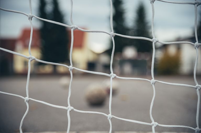simbolična, nogomet, nogometno-igrišče, prazno, zapuščeno, žoga, igra, gol