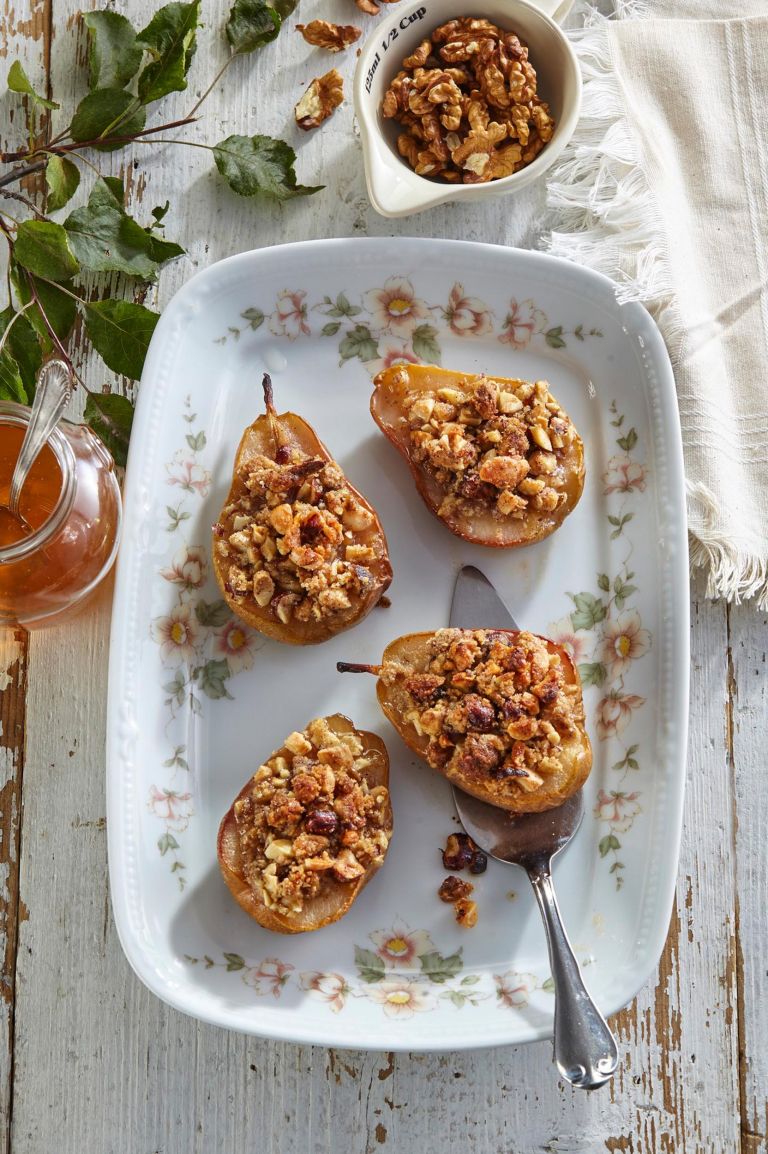 recept, Medene hruške z oreščki