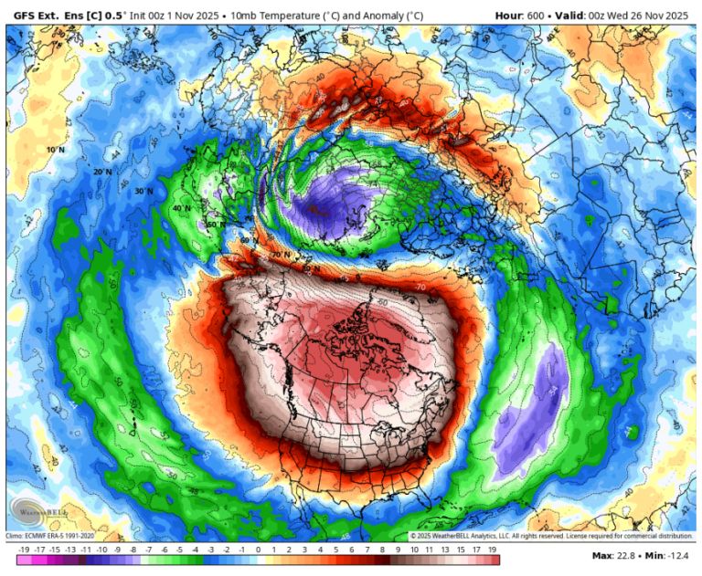 Močno segrevanje nad Kanado