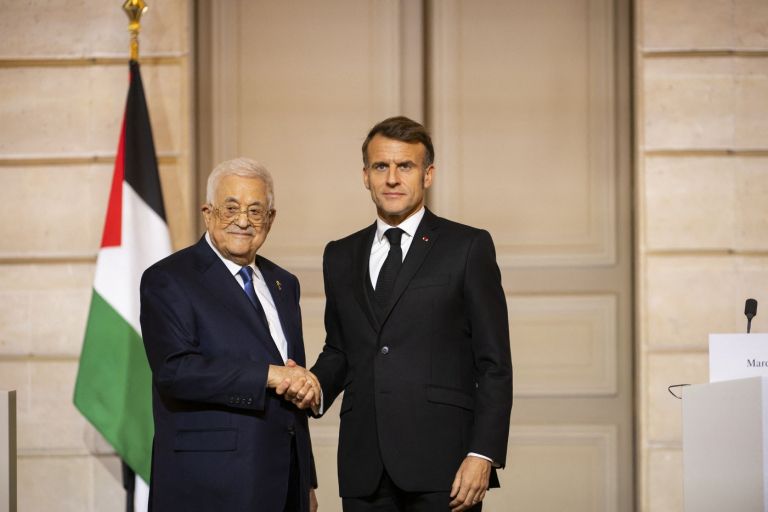 emmanuel-macron, mahmud-abas