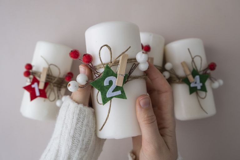 bozicne-svece, diy-svece, ideje-advent, ustvarjanje