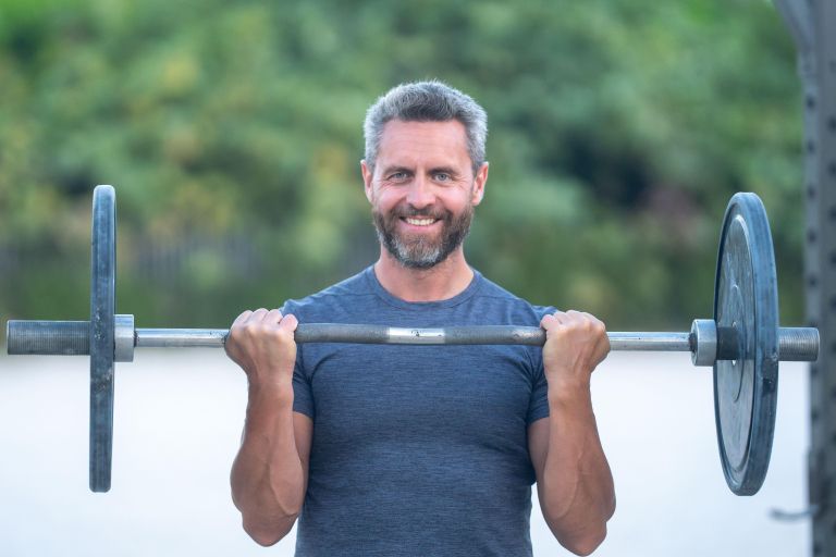 moški, vadba, uteži