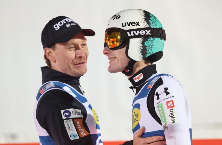 Anže Lanišek in Domen Prevc