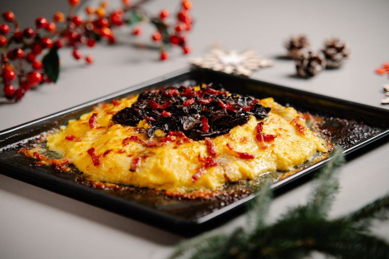 polenta, polenta-z-gobami, gobe