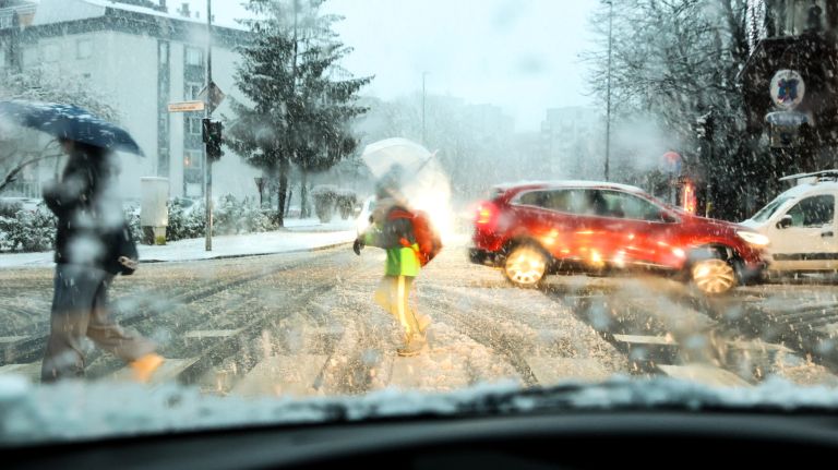 avtomobil, sneg, led, vidljivost