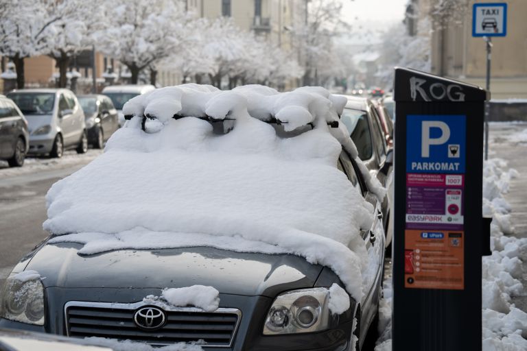 avtomobil, sneg, led, vidljivost