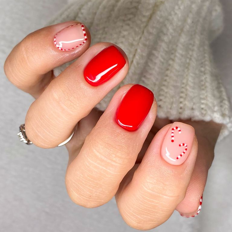 Rdeči nohti, praznični nohti