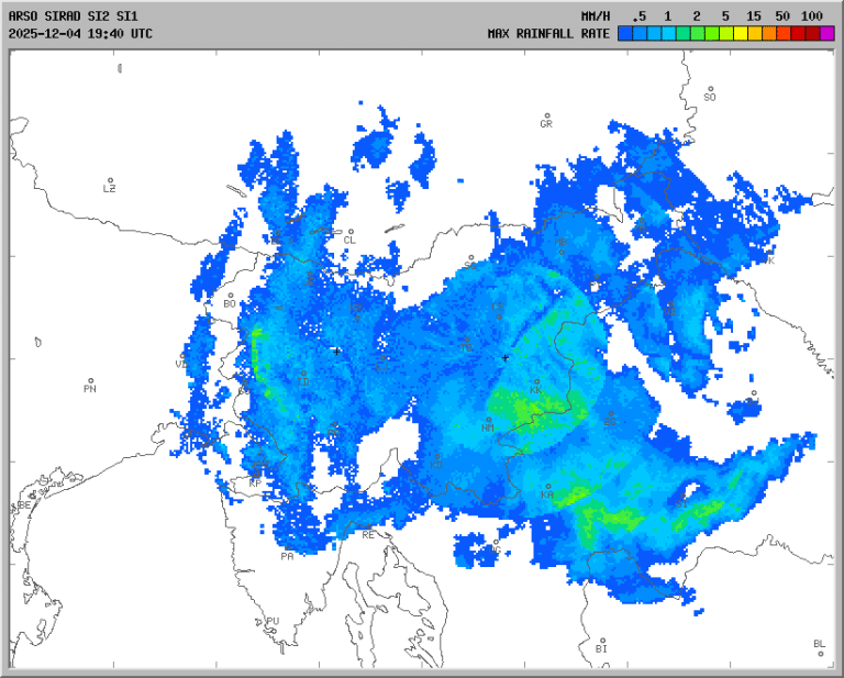 Radarska slika padavin