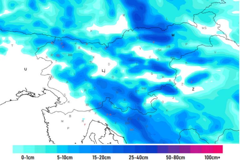 Napoved novozapadlega snega