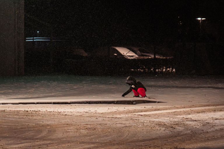 simbolična, sneg, zima, sneženje, ljudje, otroci, igranje, otrok, otroci, igra