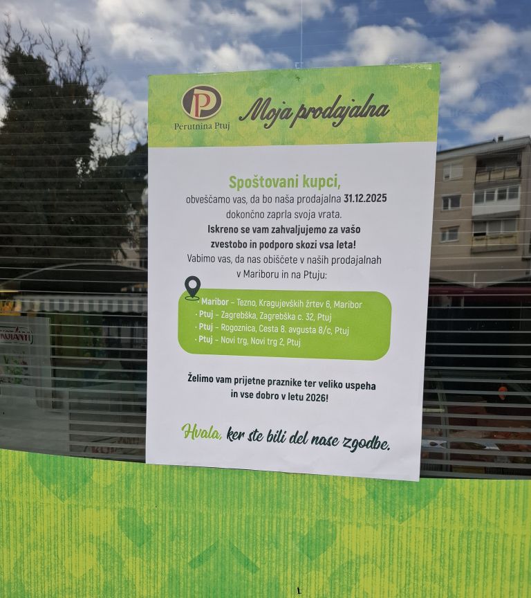 Perutnina ptuj, trgovina, zaprtje