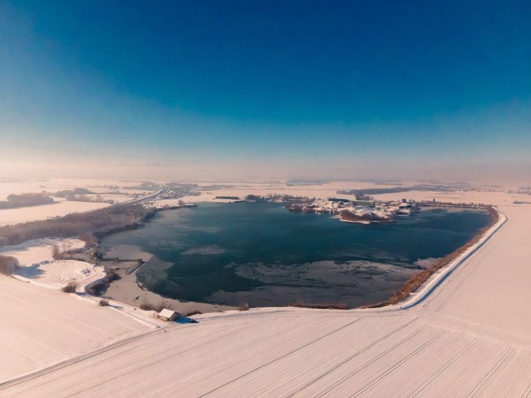 simbolična, zima, sneg, soboško-jezero, expano, kamenšnica, kamešnica, dron