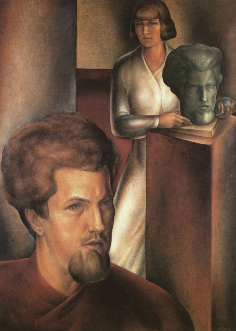 04_Tone Kralj, Lastna podoba z ženo, 1932, olje na platno, arhiv GBJ.jpg