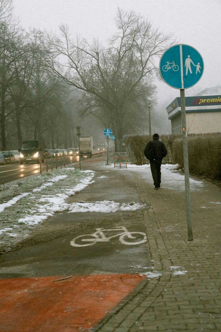 promet-znak, sneg, promet, cesta, zima