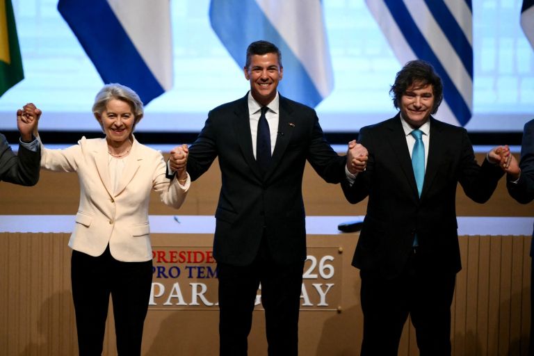 Ursula von der Leyen, Santiago Pena, Javier Milei.jpg