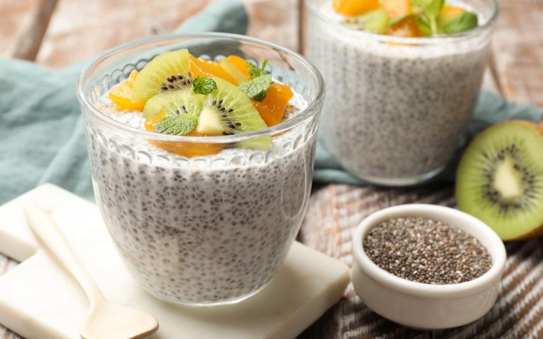 chia puding, kivi