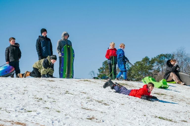 zima, sneg, igra na snegu, otrok