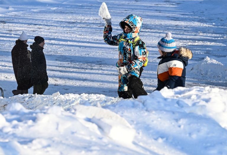 zima, sneg, kepanje, otrok
