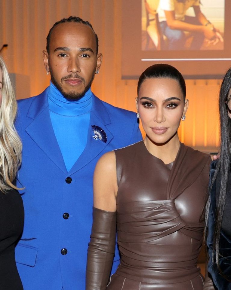 Kristina O’Neill, Lewis Hamilton, Kim Kardashian West, Demi Moore in Kim Jones