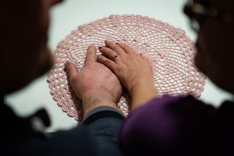 ljubezen, bližina, roke, par, prstan