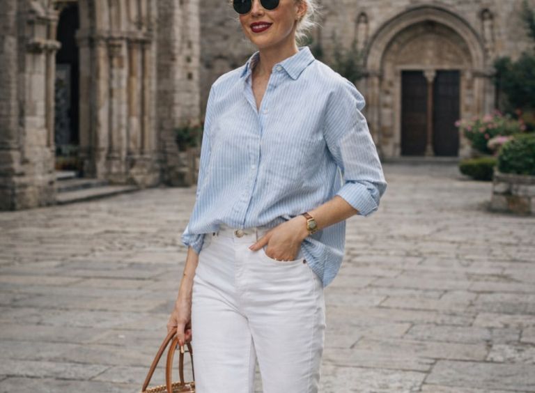 Moda, pomlad, bele kavbojke