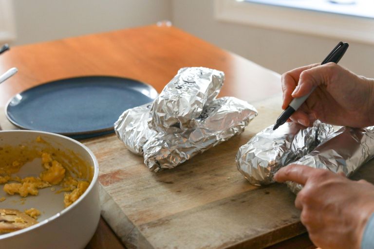 Aluminijasta folija, shranjevanje hrane