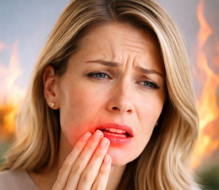 Sindrom pekočih ust, usta, bolečina