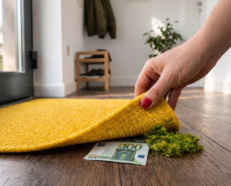 Lifting the doormat to reveal treasure.png