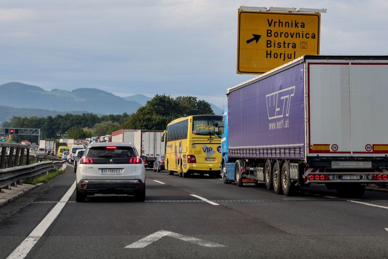 dars, avtocesta, zastoj, kolona gradbišče
