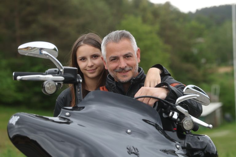 Miha Hercog in hči Aria