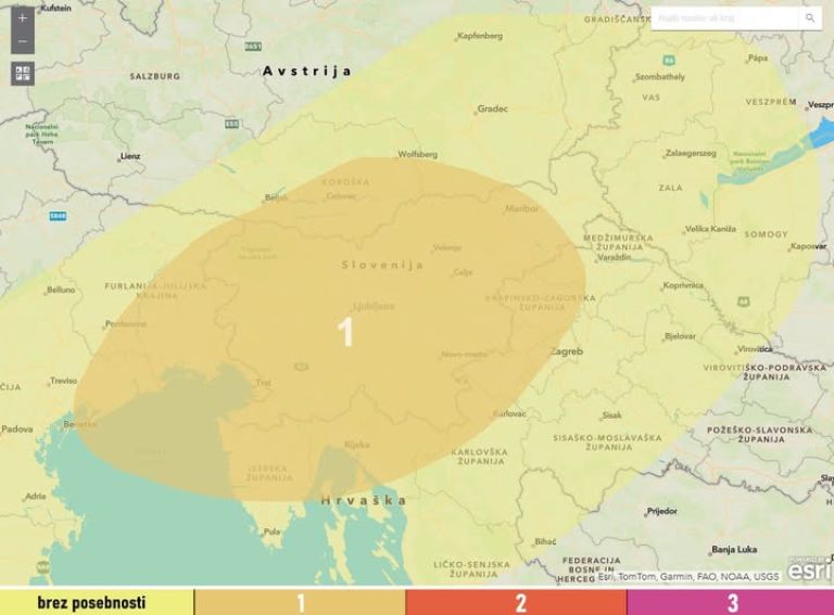 Storm alarm map