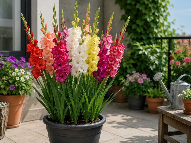gladiole, balkonsko-cvetje