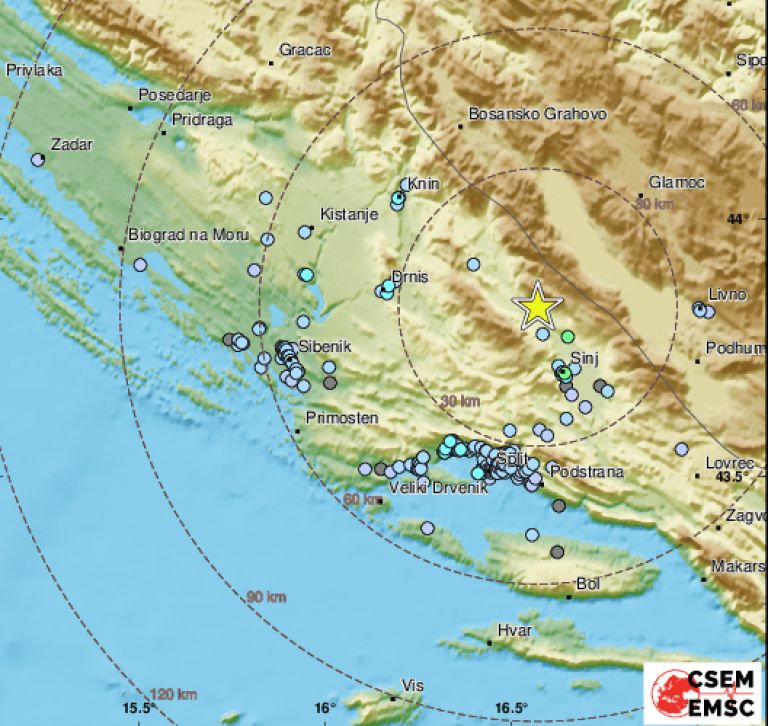 potres, split