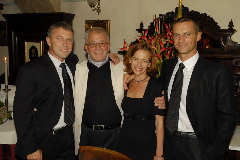 Rok, Peter, Petra in Aleksander Čeferin na 70 letnici dr. Petra Čeferina.JPG