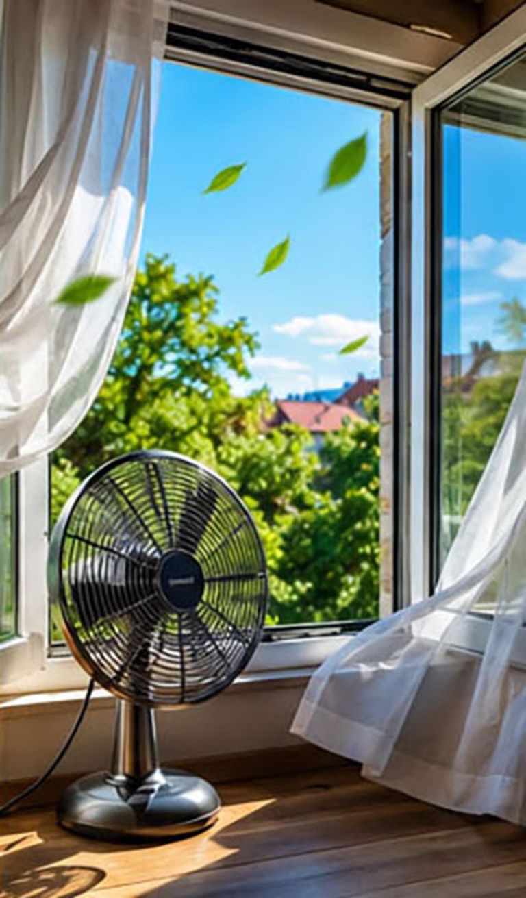 Ventilator ob odprtem oknu
