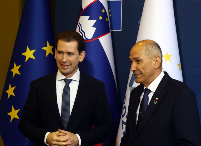 Sebastian Kurz, Janez Janša