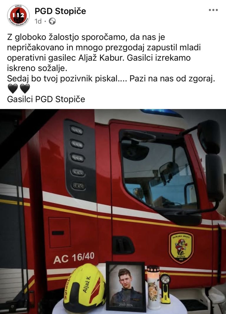 Gasilci PGD Stopiče so se mu poklonili in se od njega poslovili na svojem Facebook profilu