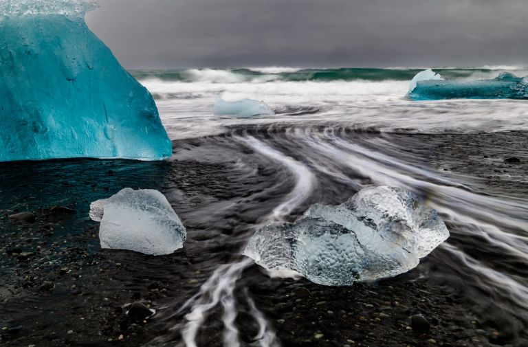 diamantna-plaza, islandija, jokulsarlon