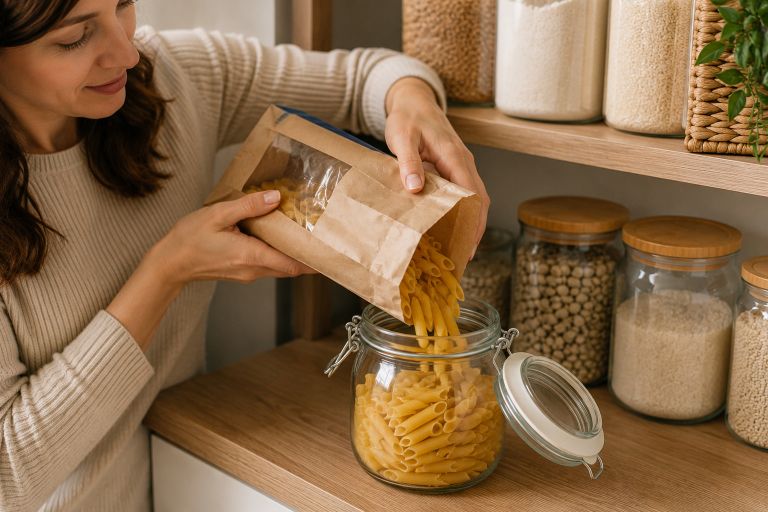 moka, riz, testenine, posode, shranjevanje-hrane