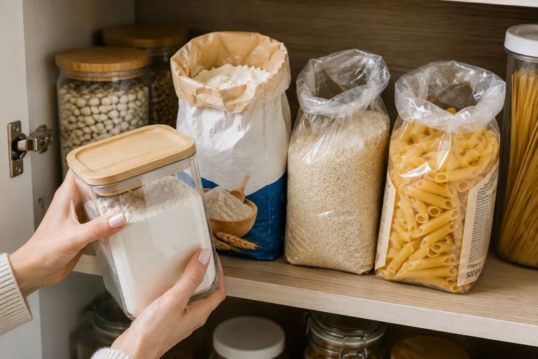 moka, riz, testenine, posode, shranjevanje-hrane