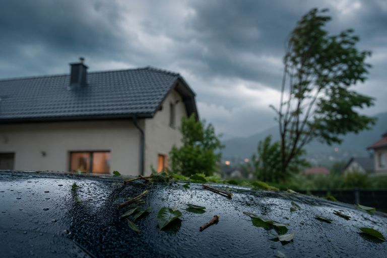nevihta, udar-strele