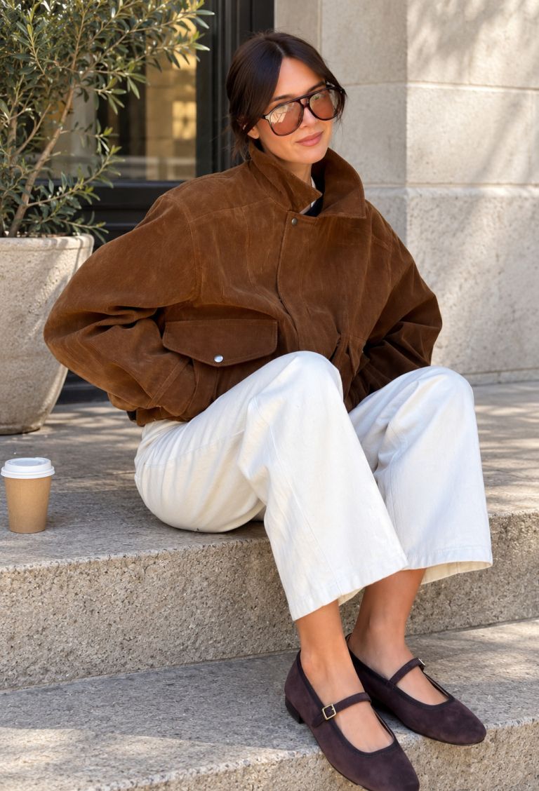 Jakna, balerinke, rjava barva, moda, stil