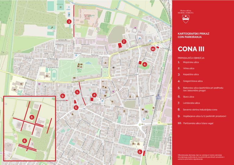 cone parkiranje, murska sobota